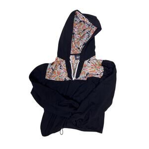 Maeve Anthropologie Women’s XS Floral Quarter Zip Soft Drawstring Sweatshirt